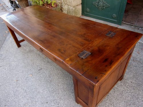 18th C farmhouse table in oak with bread compartment  - 