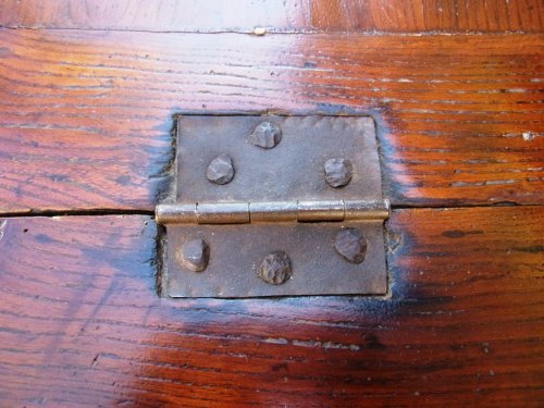  - 18th C farmhouse table in oak with bread compartment 