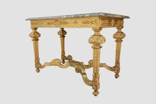 XIXe siècle - Table de chasse en bois doré XIXe