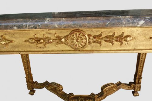 Antiquités - Table de chasse en bois doré XIXe