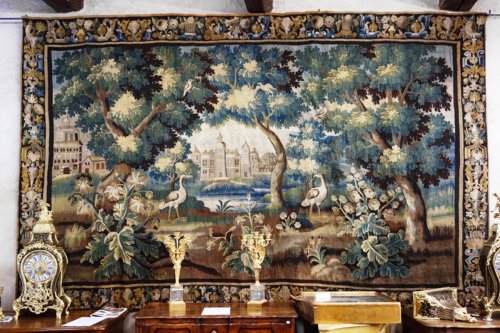 Grande Tapisserie d'Aubusson - Verdure aux échassiers, XVIIIe