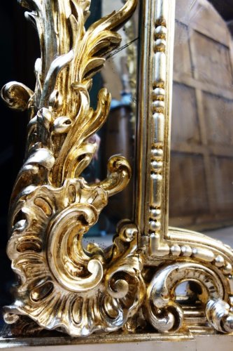 XIXe siècle - Monumentale paire de miroirs en bois doré, fin XIXe