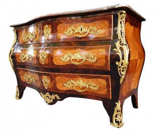 Commode in marquetry, stamped