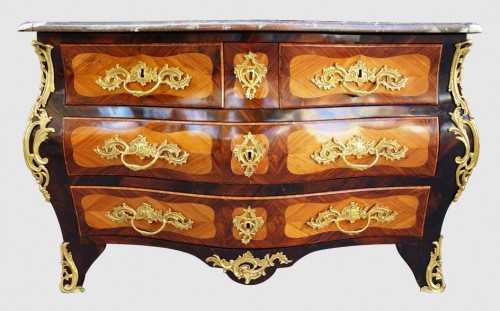 Commode in marquetry, stamped - 