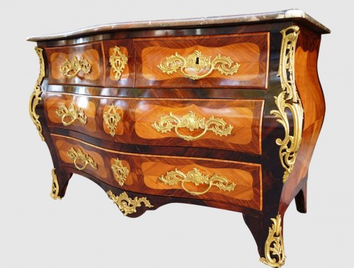 Commode in marquetry, stamped - Louis XV