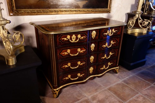 Commode d'époque Louis XIV en marqueterie d'amarante - Mobilier Style Louis XIV