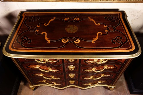 Mobilier Commode - Commode d'époque Louis XIV en marqueterie d'amarante