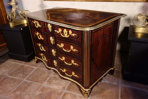 Antiquités - Commode d'époque Louis XIV en marqueterie d'amarante