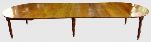 Antiquités - Large table with 6 Jacob Jacob walnut legs from Isère, Directoire period