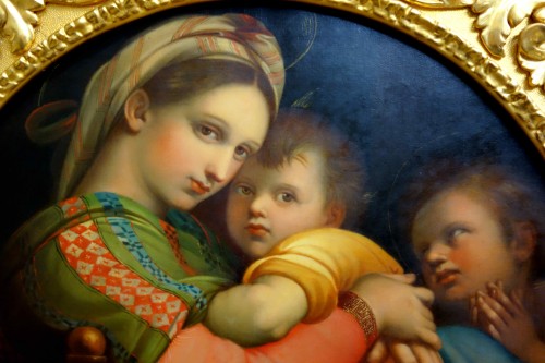 Tondo Madonna della Sedia according to Raphael - Paintings & Drawings Style Restauration - Charles X