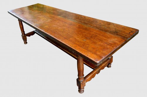 Large solid walnut community table - 