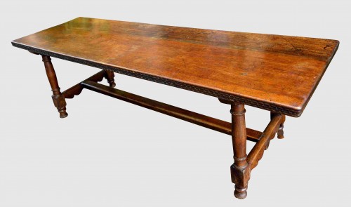 18th century - Large solid walnut community table