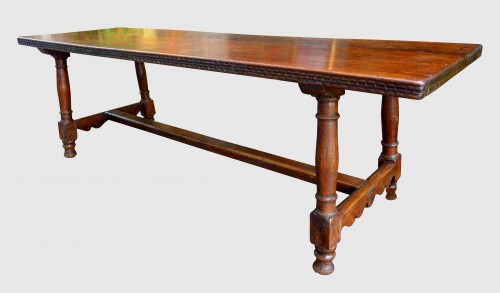 Louis XIV - Large solid walnut community table