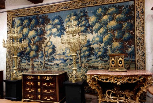 Large Aubusson Tapestry - Verdure with peacocks, 450 cm, 18th century - Tapestry & Carpet Style 