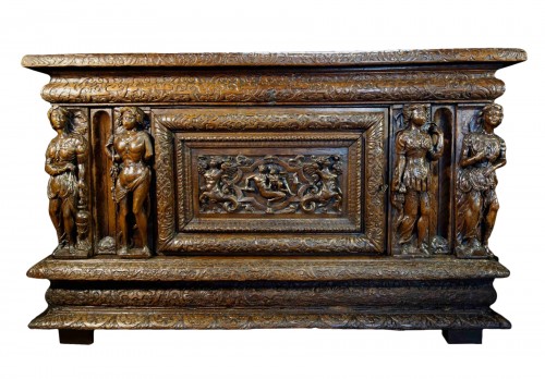 Large chest of the Second Renaissance with allegories of the four seasons