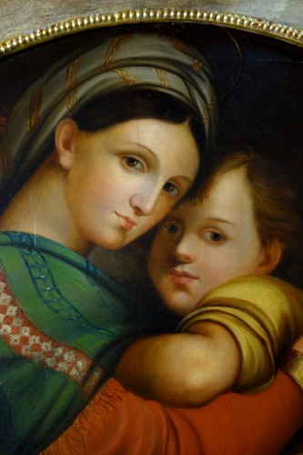 Madonna della Seggiola, according to Raphaël, Italian school early 19th century - 