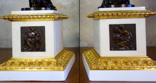 Antiquités - Grande paire de candélabres à l’antique signée James Pradier