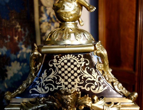 18th century - Violin applique cartel in Boulle marquetry, &quot;Saint Martin à Paris&quot;