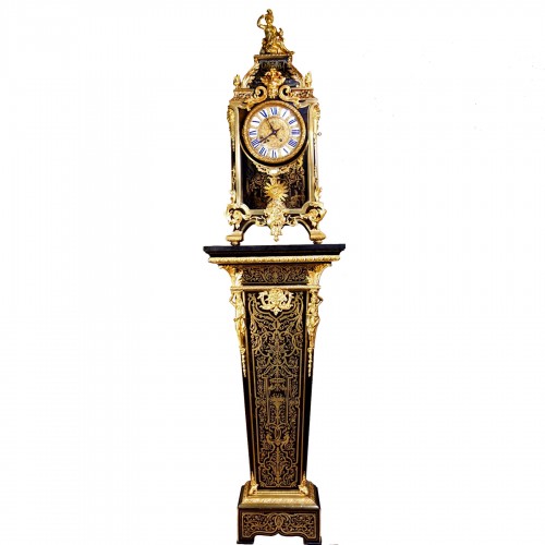 Cartel clock in Boulle marquetry on sheath by Thuret