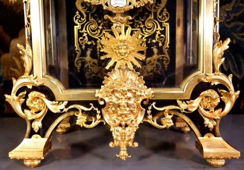 Napoléon III - Cartel clock in Boulle marquetry on sheath by Thuret