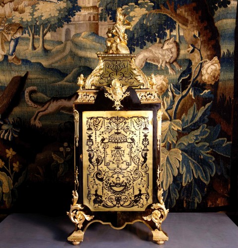 Antiquités - Cartel clock in Boulle marquetry on sheath by Thuret
