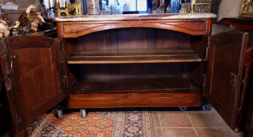 Hunting buffet in solid mahogany,  port work - 