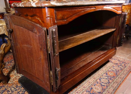 Hunting buffet in solid mahogany,  port work - French Regence