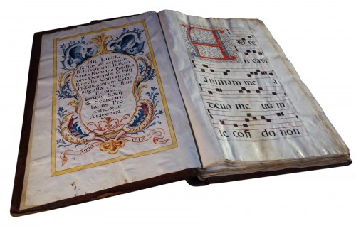 Large 130 page antiphonary, dated 1736