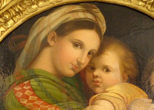 XIXe siècle - La Vierge à la chaise, école italienne du 19e siècle