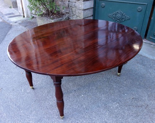 Grande table de banquet Empire en acajou - Méounes Antiquités