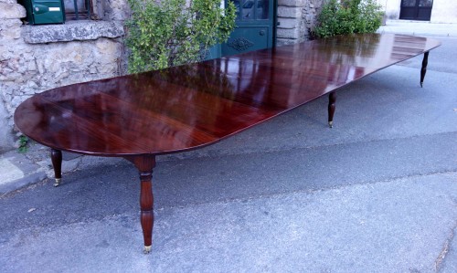 19th century - Large Empire mahogany banquet table, 6 meters