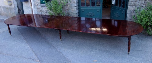 Empire - Grande table de banquet Empire en acajou