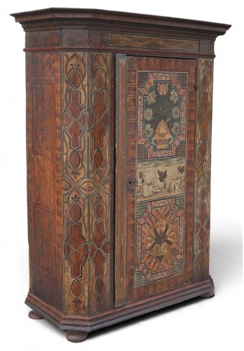 Antiquités - Armoire alpine peinte du Tyrol vers 1820