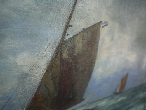 Voiliers en mer par gros temps - Alexander Essfeld (1874–1939) - Missaglia Antiquariato