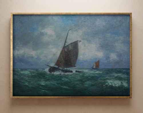 XXe siècle - Voiliers en mer par gros temps - Alexander Essfeld (1874–1939)