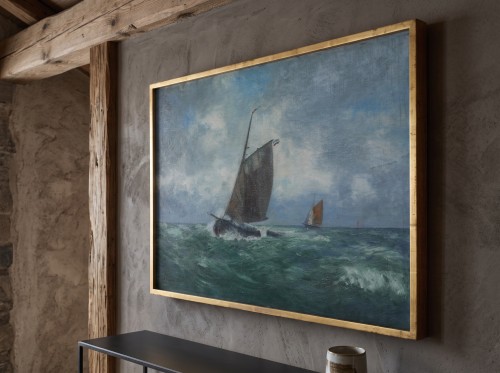 Voiliers en mer par gros temps - Alexander Essfeld (1874–1939) - Art nouveau