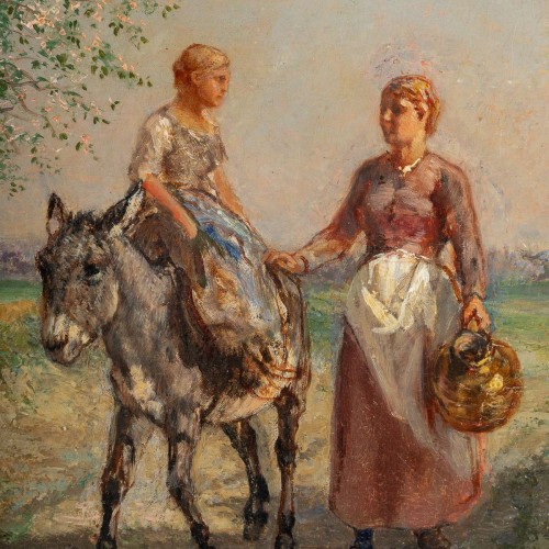 Tableaux et dessins Tableaux XIXe siècle - Jules Jacques Veyrassat (1828-1893) Promenade à dos d’âne, vers 1860