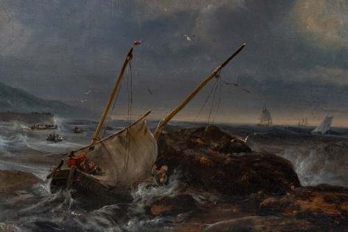  - Johann-Jakob Ulrich (1798-1877) Fishing Boat in the Breakwater