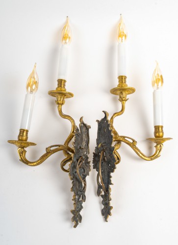 Régence - Paire d'appliques asymétriques en bronze doré, époque Régence (1715-1723)