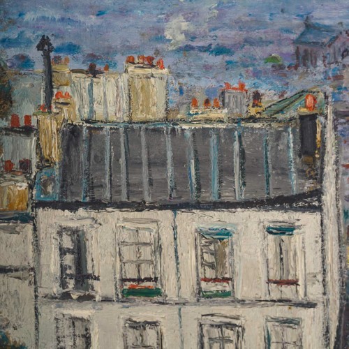 Serge Belloni (1925-2005)  L’escalier de la rue du Calvaire à Montmartre - Années 50-60