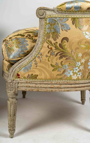 XVIIIe siècle - Paire de Bergères d’époque Louis XVI, Denis Jullienne maître en 1775