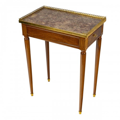 Isac Simon Rebour - Petite table de salon en acajou et marbre d’époque Louis XVI