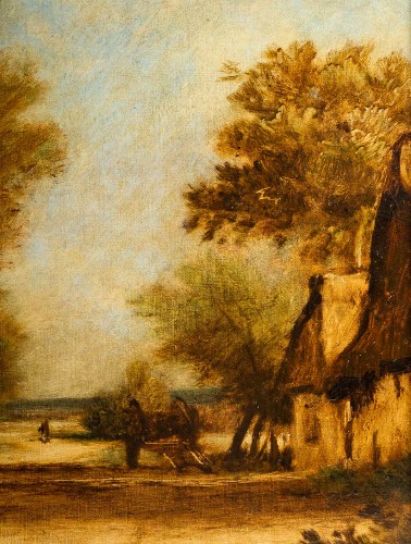 Antiquités - Jules Dupré (1811-1889) Paysage de l’Isle Adam huile sur toile vers 1860