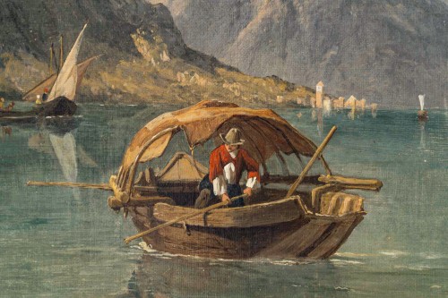 XIXe siècle - George Clarkson Stanfield (1828 - 1878) Vue du Lac Majeur