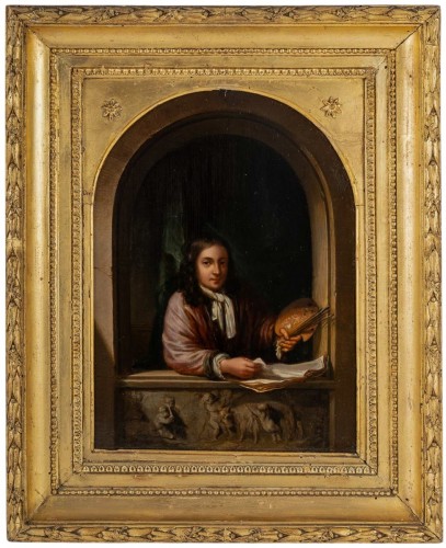 Portrait d’un Peintre dans une Alcove, école Flamande vers 1800
