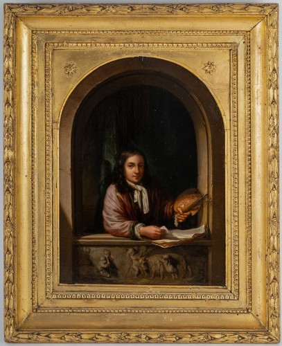 Portrait d’un Peintre dans une Alcove, école Flamande vers 1800 - Tableaux et dessins Style 