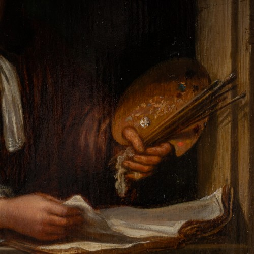 Portrait d’un Peintre dans une Alcove, école Flamande vers 1800 - 