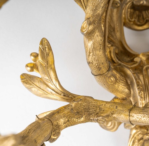 Antiquités - Set of four Chiseled Bronze two-light sconces Italy circa 1850
