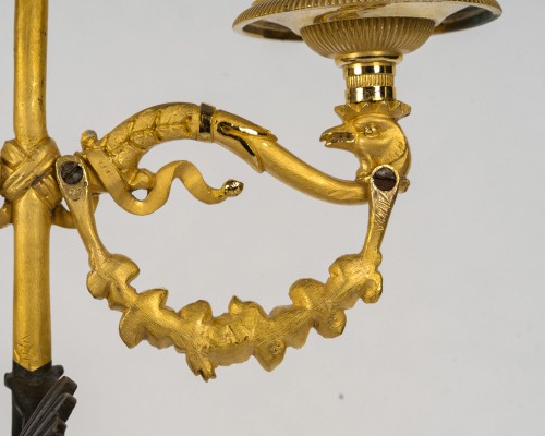 Antiquités - François Louis Savart Pair of Candelabras with Winged Cupids Empire Period