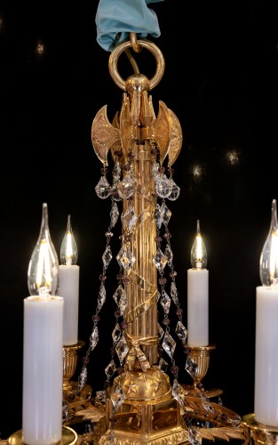 19th century chandelier in chiseled and gilded bronze - 